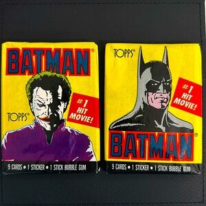 Batman Topps 1989 Series 1 Cards - 2 Unopened Packs